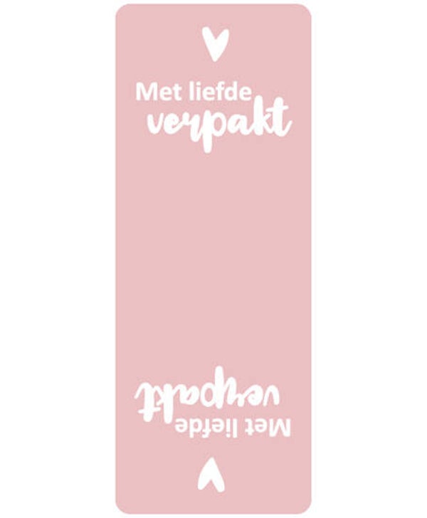 Sluitsticker 'Met liefde verpakt' Roze