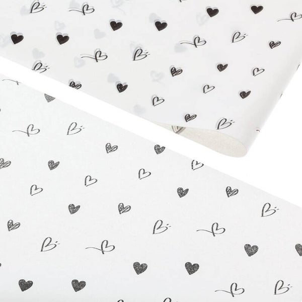 Vloeipapier 'Hartjes zwart'