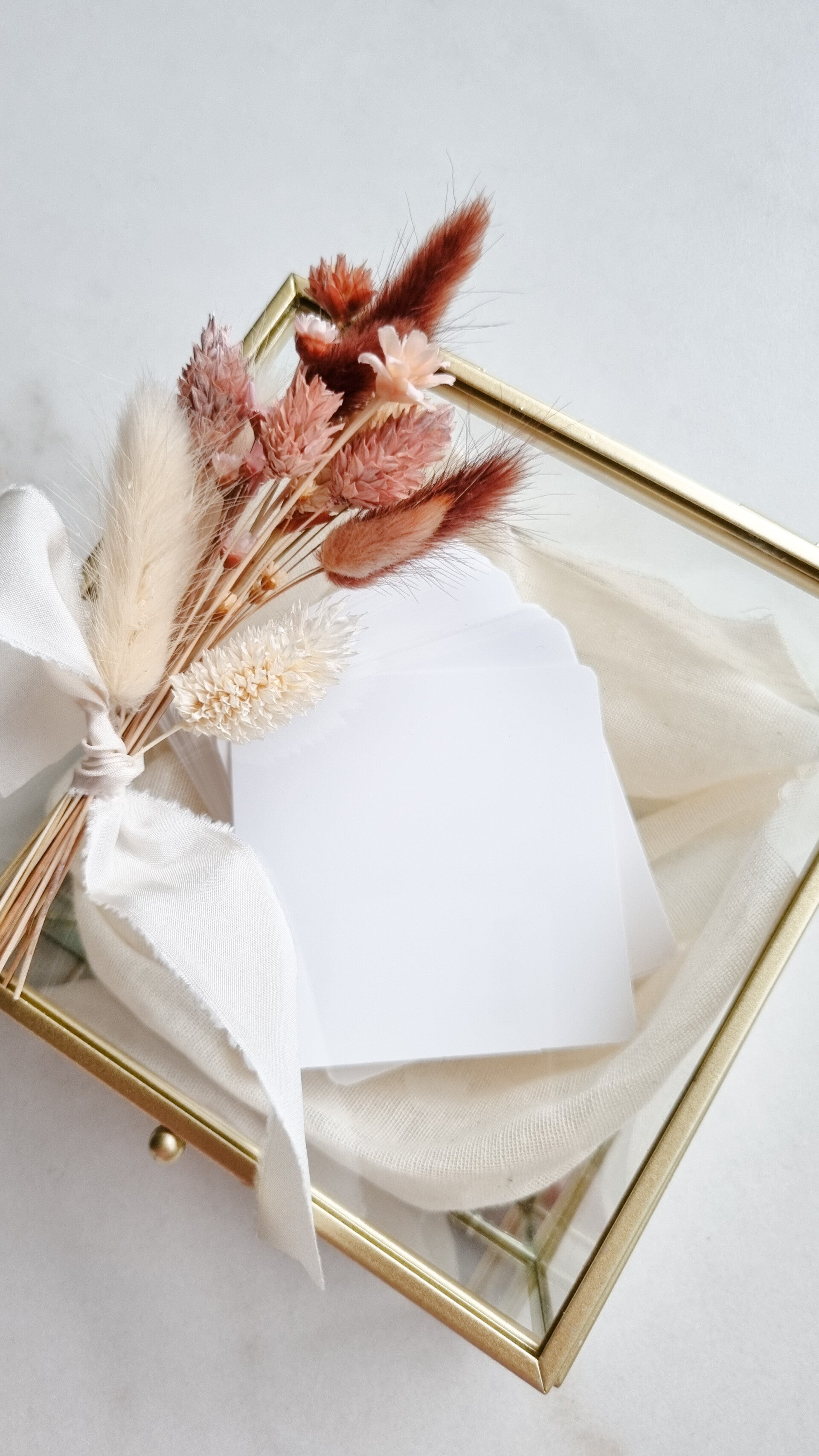 Glazen memorybox VIERKANT