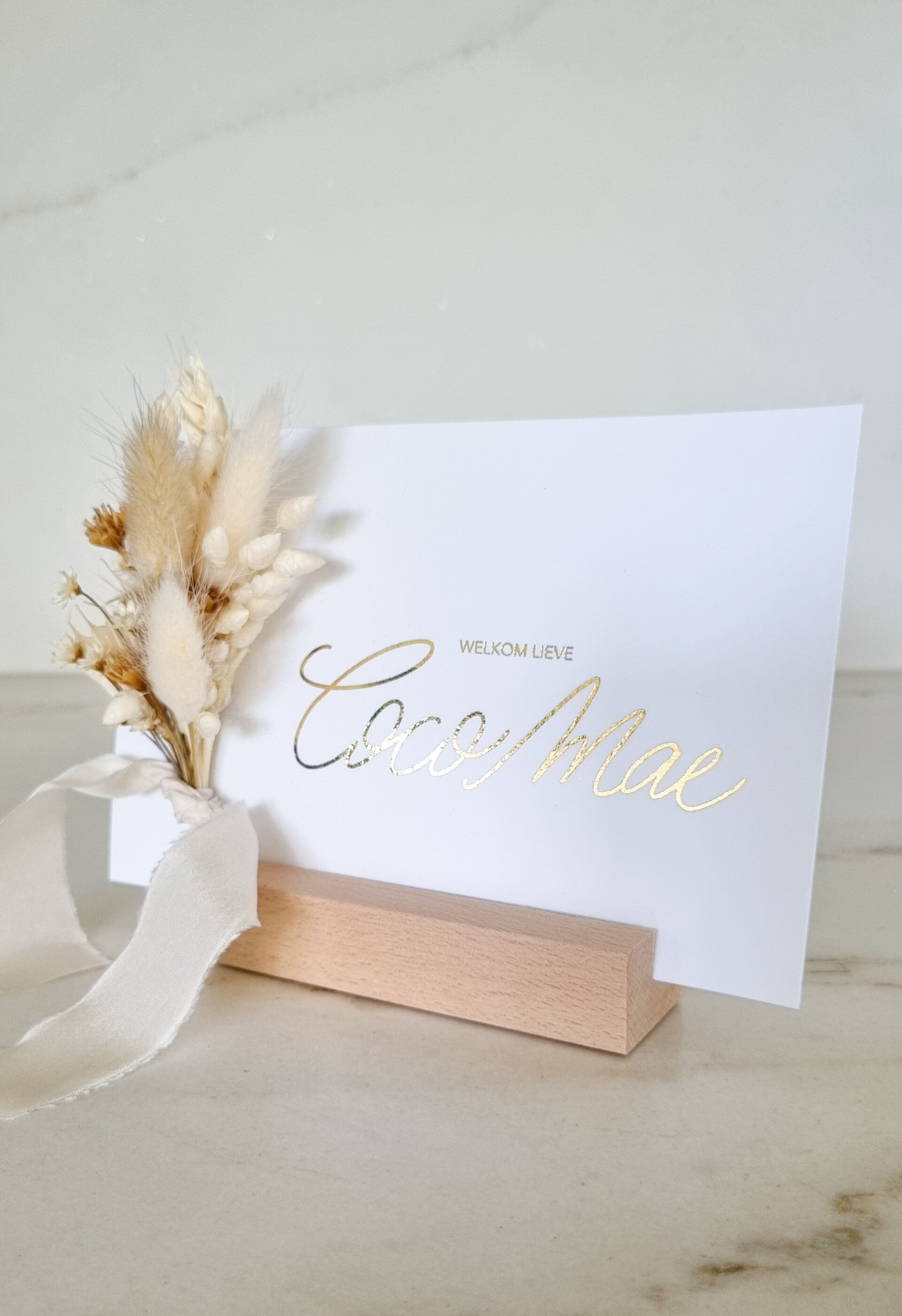 Kaarthouder hout rechthoek