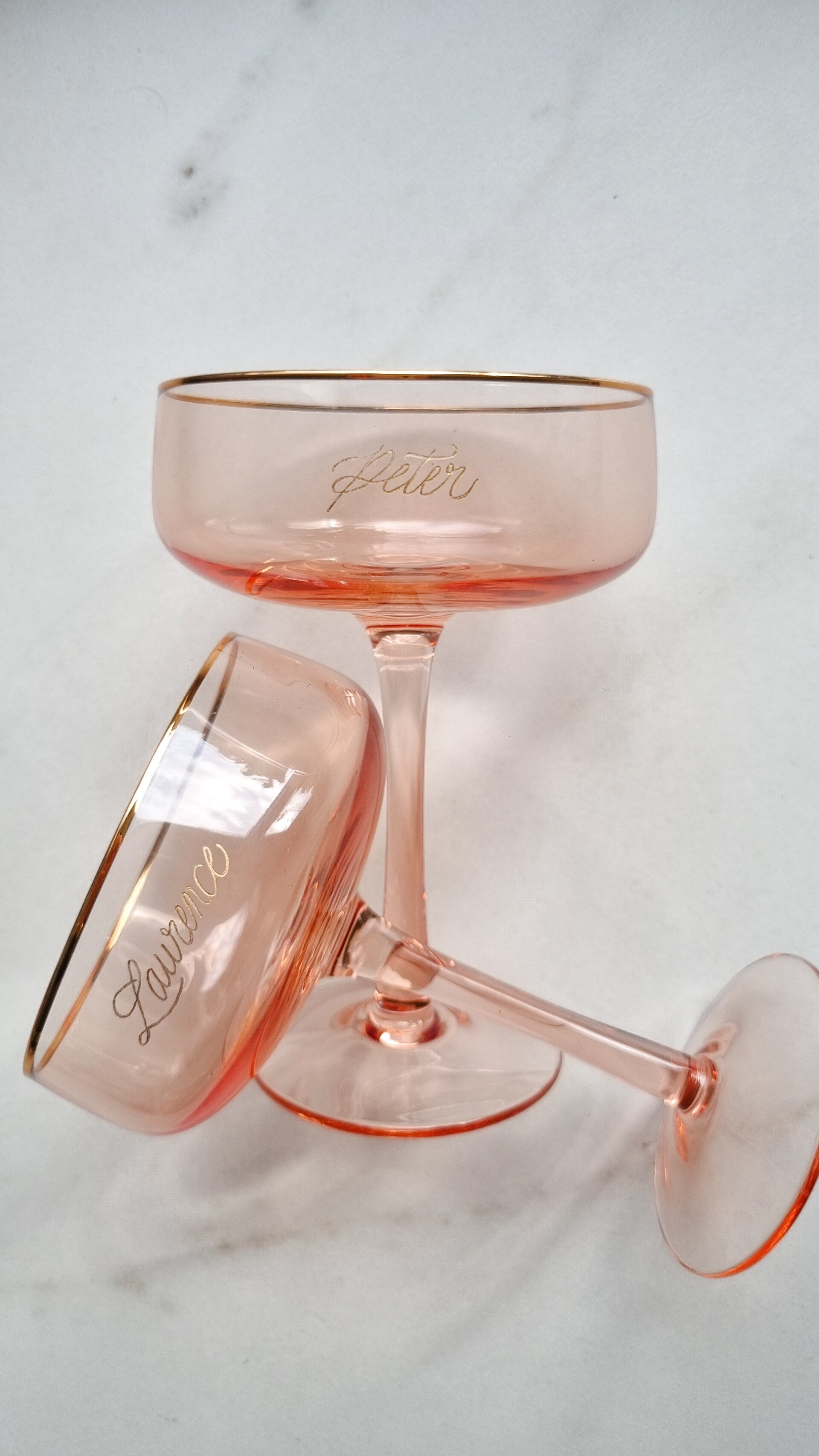 Rose Coupe Champagne met gravure