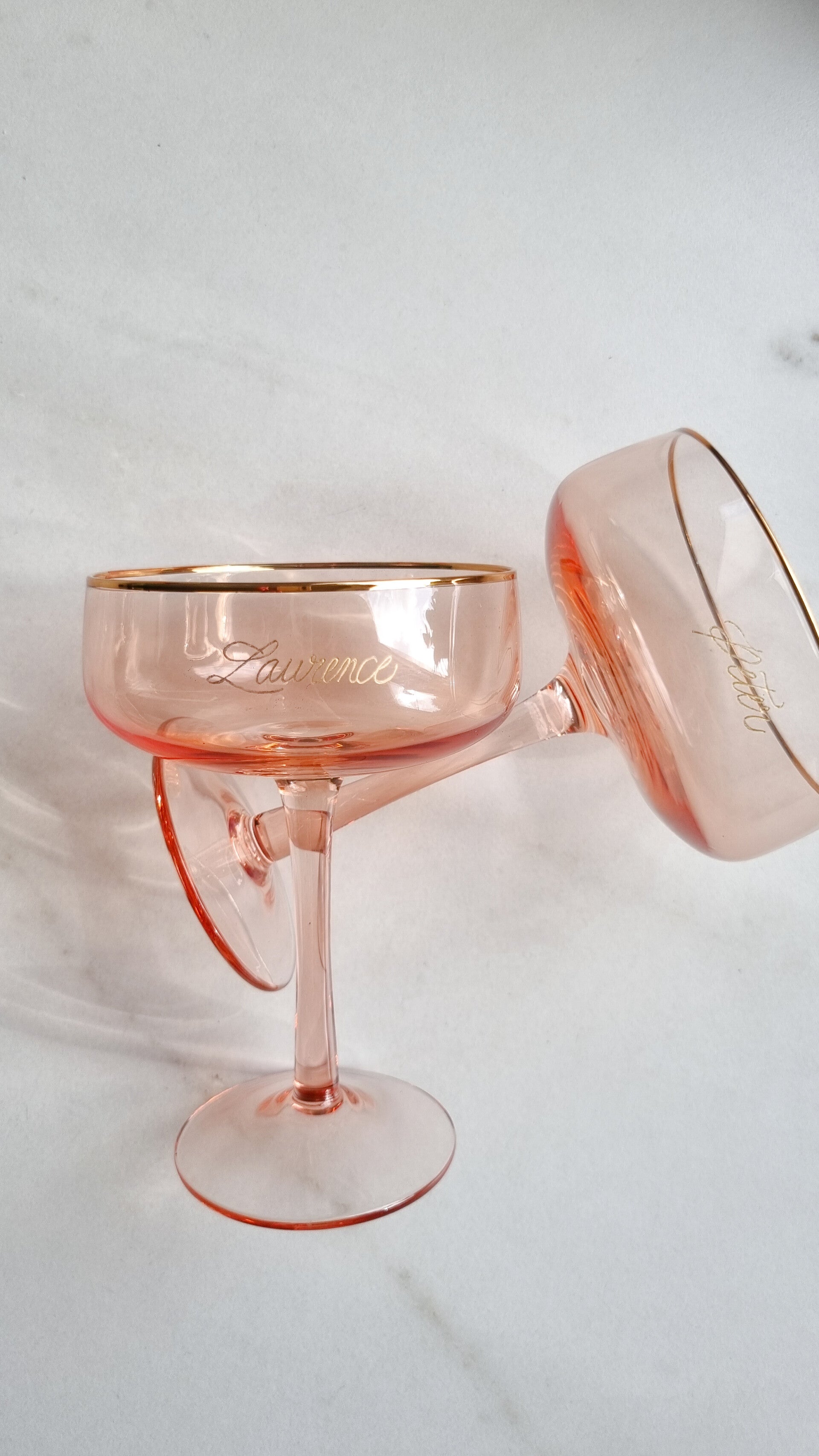 Rose Coupe Champagne met gravure - set van 2