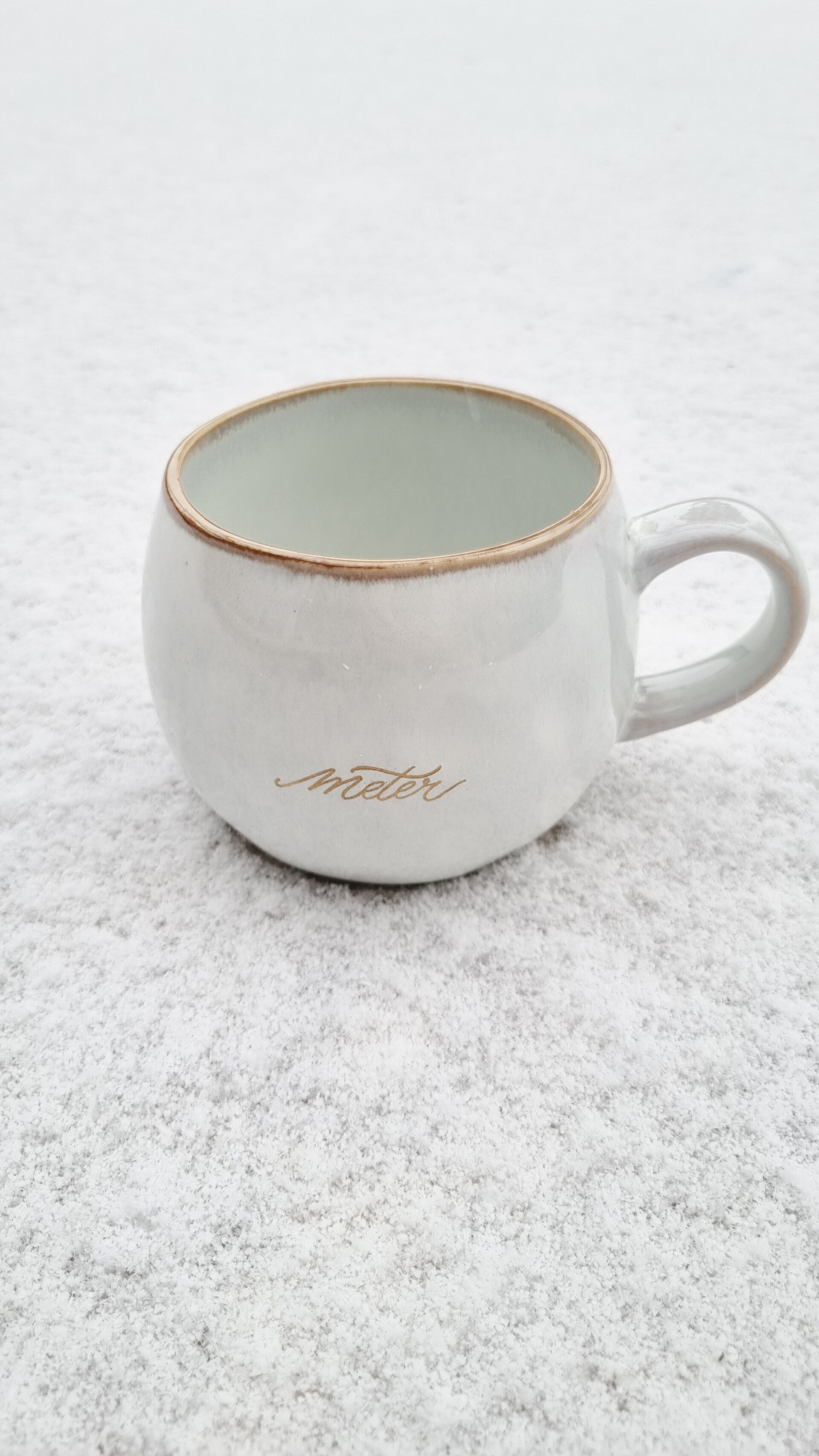 Winter mok met gravure - wit