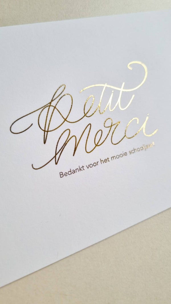 Wenskaart Petit Merci juf | meester