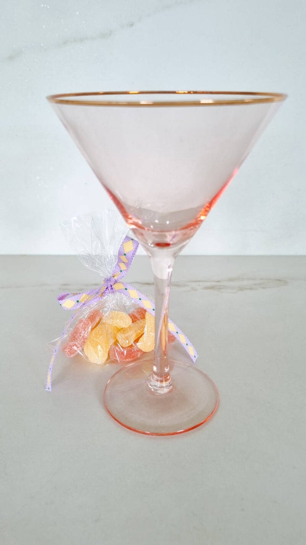 Martini glas met gravure + snoepjes