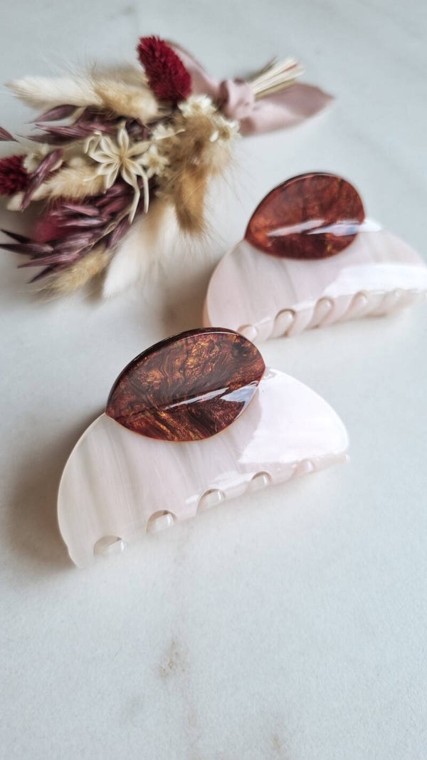 Emmie / marble brown haarclip