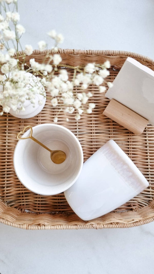 Mok met gravure - White sand