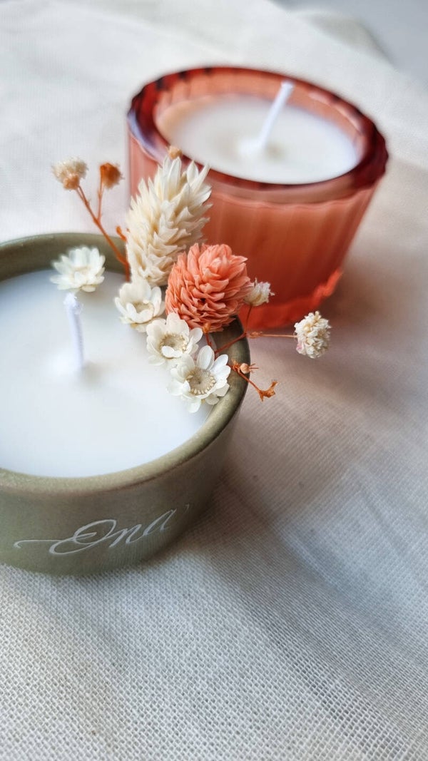 Giftbox kaarsje met droogbloemen