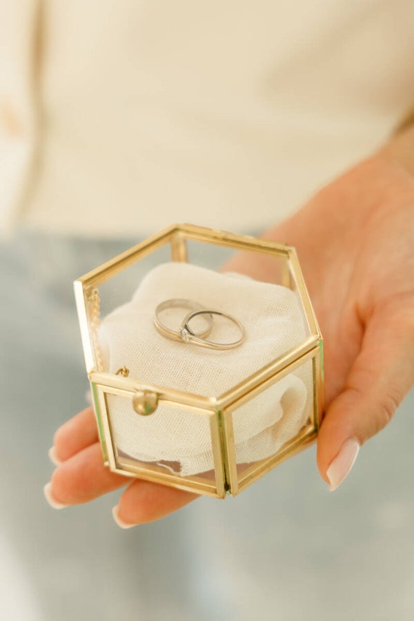 Glazen memorybox HEXAGON MEDIUM