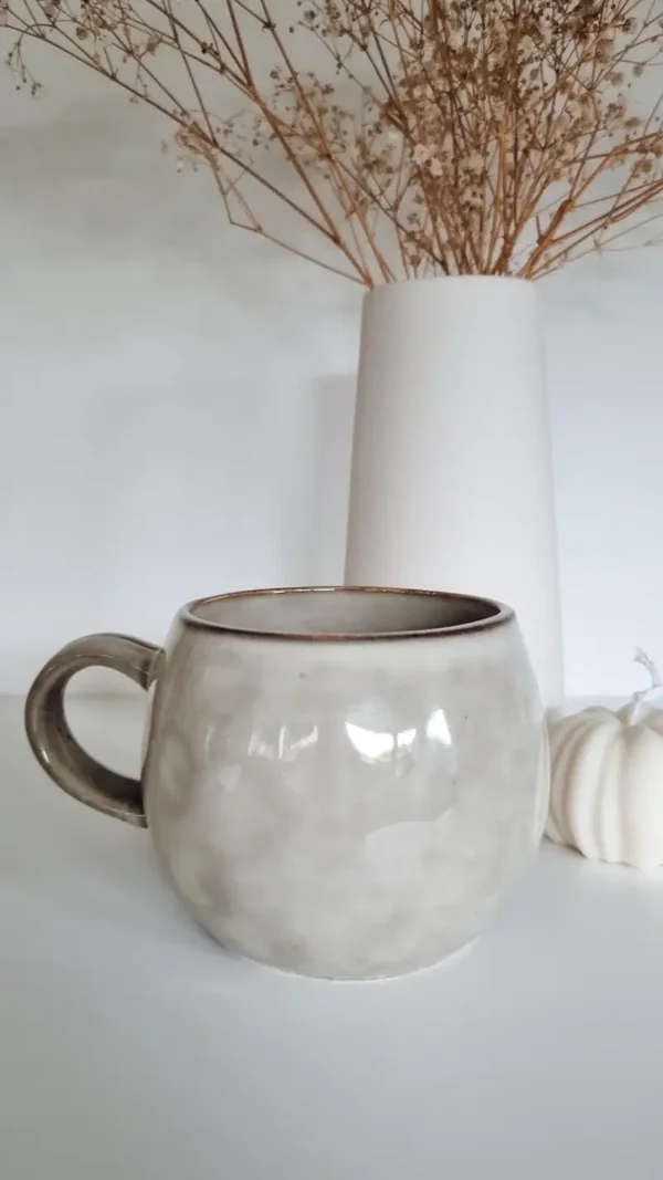 Winter mok met gravure - Greige