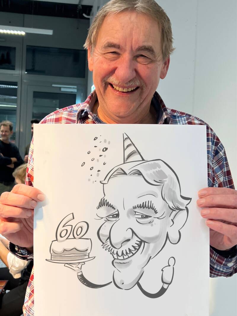Schnellzeichner Karikatur Jubiläum