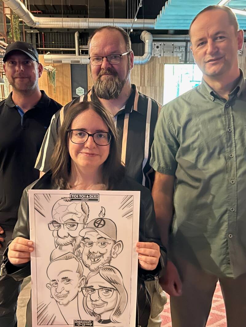 Schnellzeichnerkarikatur Sommerfest Teambuilding