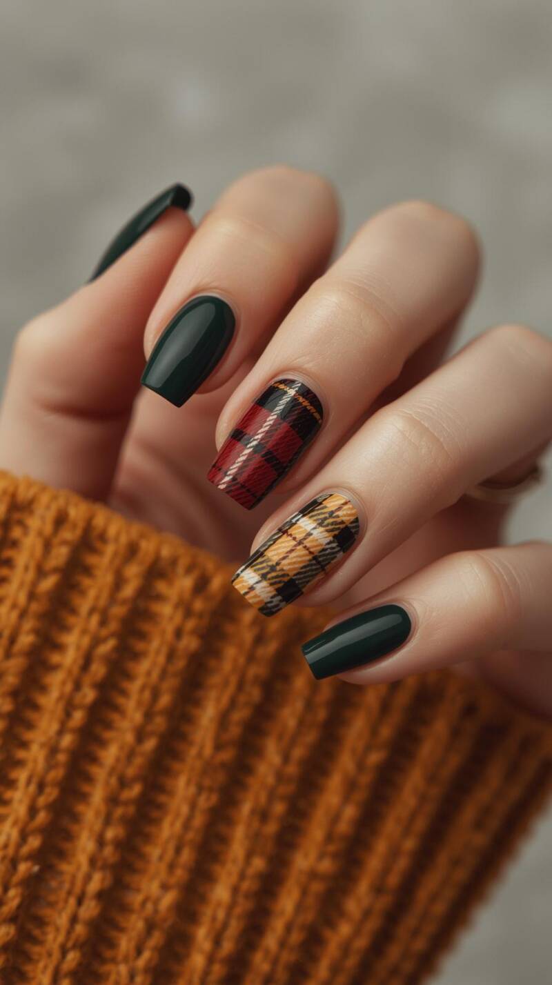 _a-stylish-female-hand-with-short-square-shaped-nails-painted-in-glossy-dark-green-and-mustard-yellow-accent-nails-showcase-plaid-flannel-patterns-in-red-black-an-3-standard-dtoldp.jpg