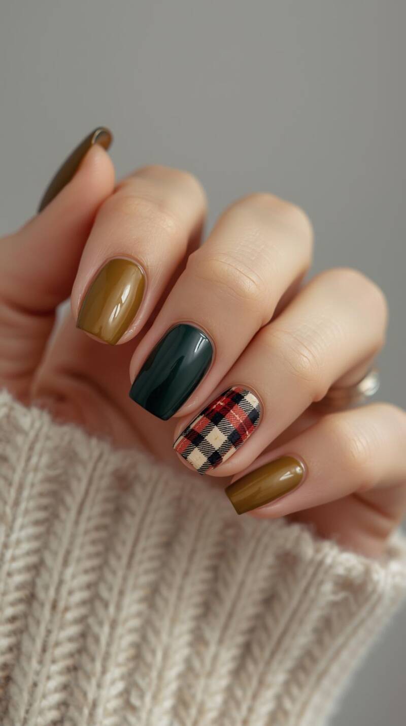 _a-stylish-female-hand-with-short-square-shaped-nails-painted-in-glossy-dark-green-and-mustard-yellow-accent-nails-showcase-plaid-flannel-patterns-in-red-black-and-cr-standard-3fhsmc.jpg