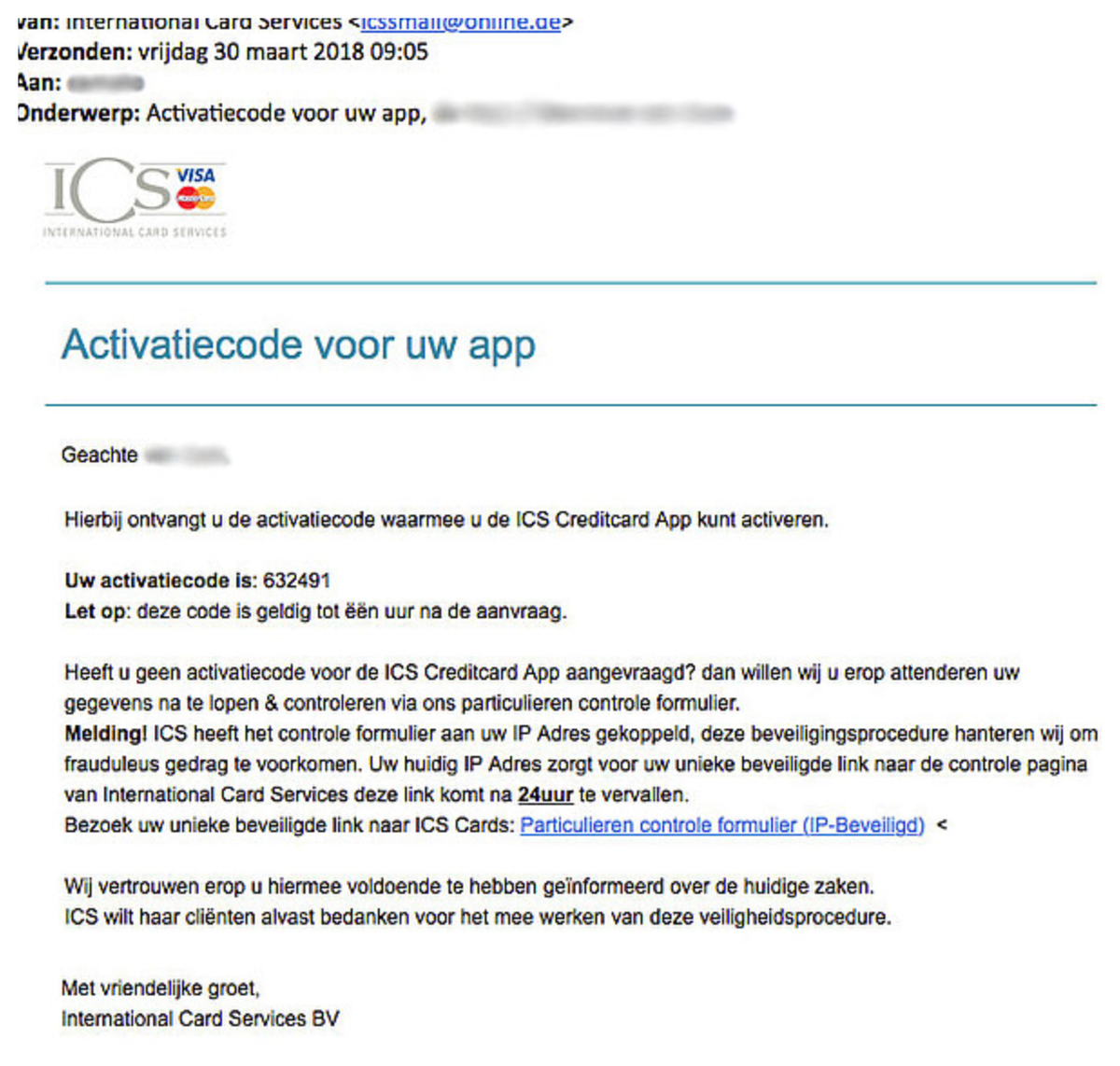 Phishingmail Creditcards, Visa, Mastercard (ICS) in omloop! / Phishing ...
