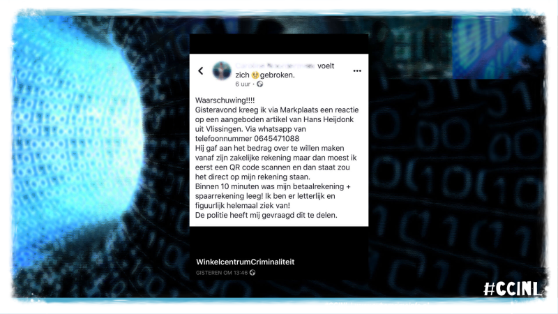 Slachtoffer QR code Bank fraude