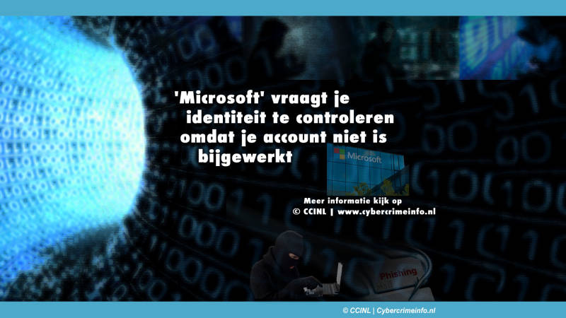 'Microsoft' vraagt je identiteit te controleren omdat je account niet is bijgewerkt, is phishing