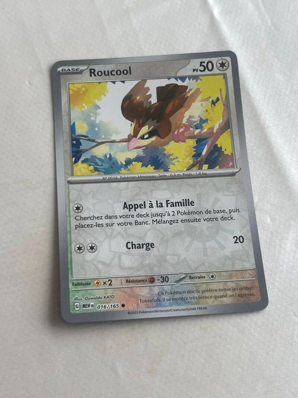 CARTE POKÉMON ROUCOOL REVERSE SÉRIE 151