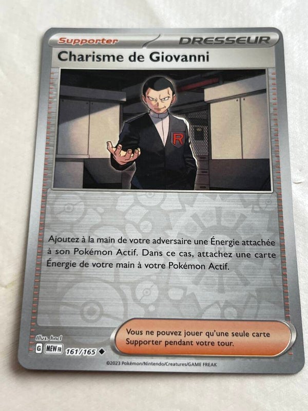 CARTE POKÉMON CHARISME DE GIOVANNI REVERSE SÉRIE 151