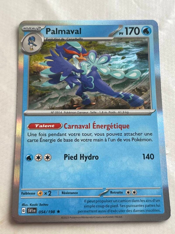CARTE POKÉMON PALMAVAL HOLO SÉRIE ÉCARLATE ET VIOLET