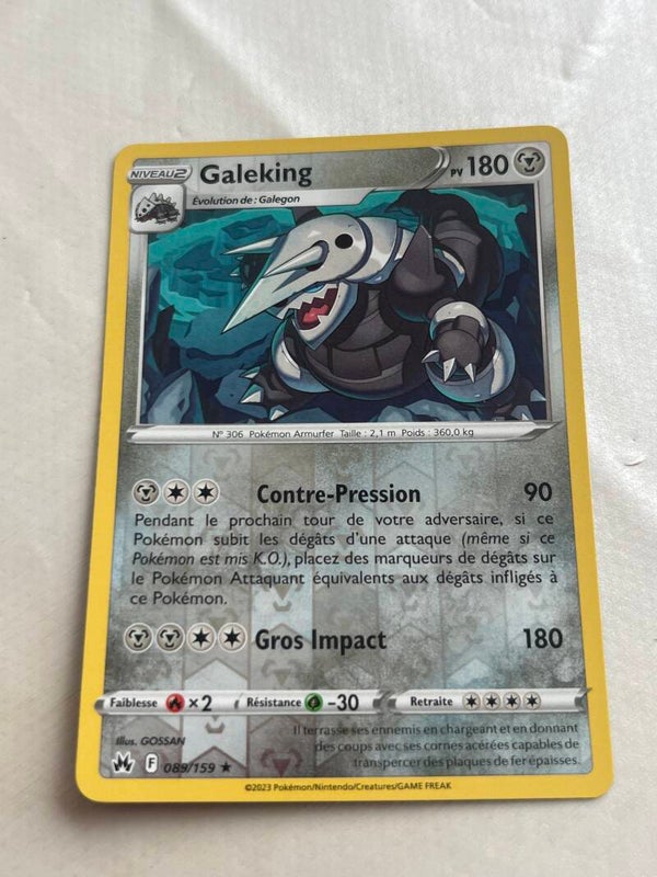 CARTE POKÉMON GALEKING REVERSE SÉRIE ZÉNITH SUPRÊME
