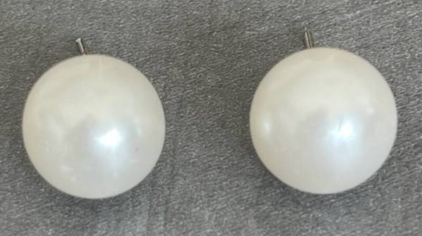 BOUCLES D'OREILLES  PERLE BLANC NACRE