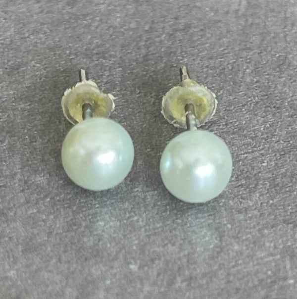 BOUCLES D'OREILLES  PERLE BLEU CIEL