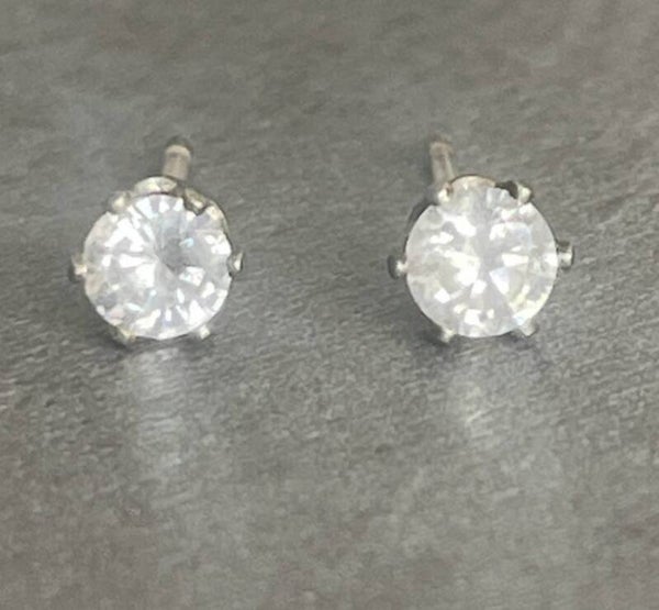 CLOUS D'OREILLES  STRASS BLANC