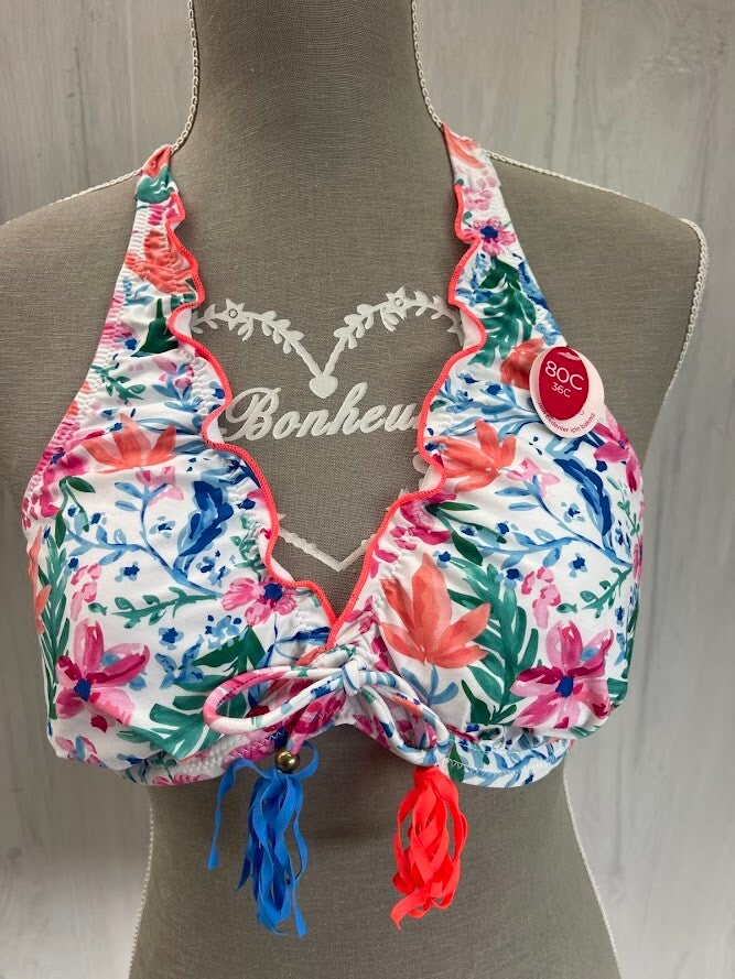 HAUT DE MAILLOT DE BAIN FLEURI NEUF 80 C