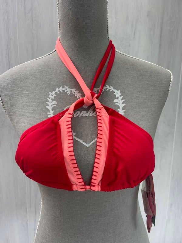 HAUT DE MAILLOT DE BAIN NEUF ROUGE ORANGE T 34