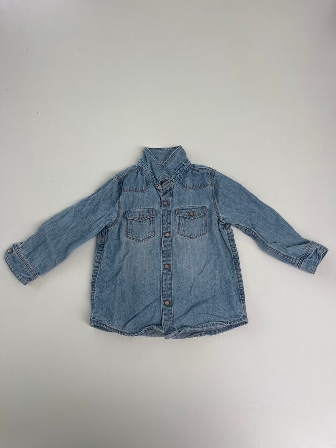 CHEMISE EN JEAN ZARA SECONDE MAIN 2/3 ANS