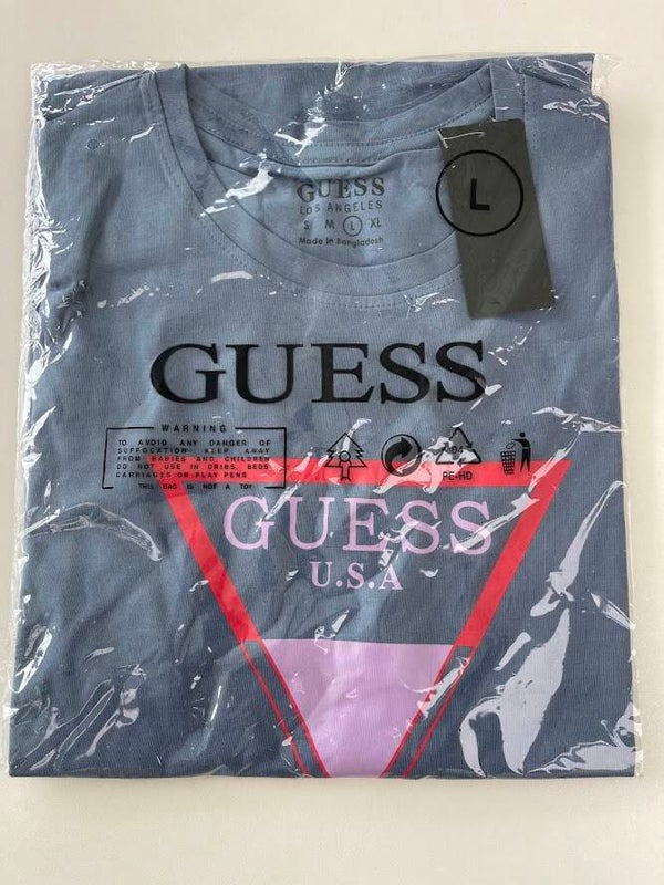 TEE SHIRT GUESS BLEU GRIS