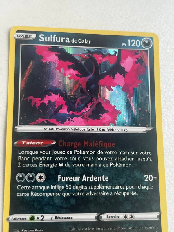 CARTE POKÉMON SULFURA HOLO SÉRIE VOLTAGE ÉCLATANT
