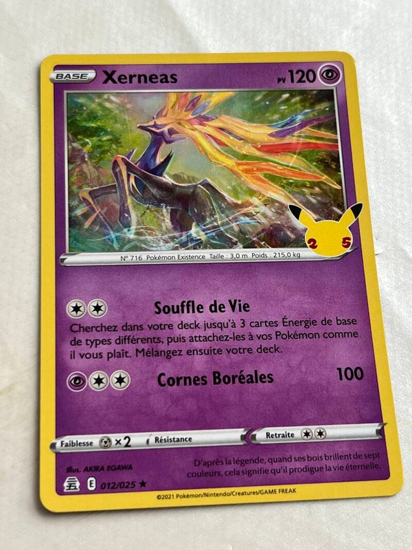 CARTE POKÉMON XERNEAS HOLO SÉRIE 25 ANS