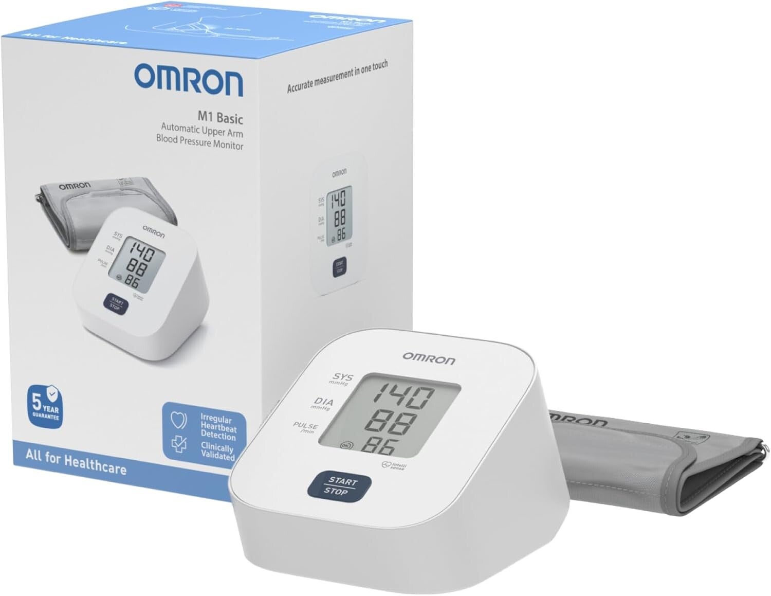 Blood Pressure Monitor, Blood Pressure Monitor for Home use, BP Machine with BP Cuff 22-32 cm, One Touch Measurement