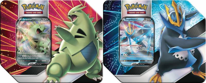 V Strikers Tin Revealed, Contains Tyranitar V /  Empoleon V Tyranitar V (SWSH109) and Empoleon V (SWSH108)