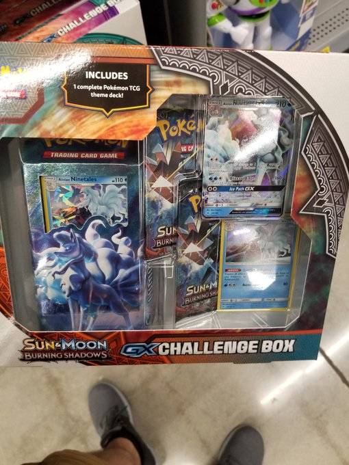 Walmart exclusive Solgaleo GX, Lunala GX, Alolan Ninetales GX and Lycanroc GX Challenge Boxes