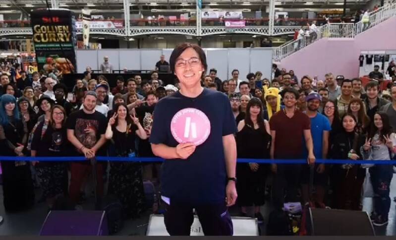 Mitsuhiro Arita on stage at Hyper Japan 2019