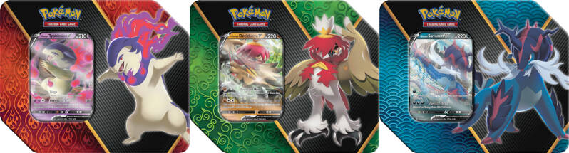 Divergent Powers Tin Revealed, Hisuian Starters Promos