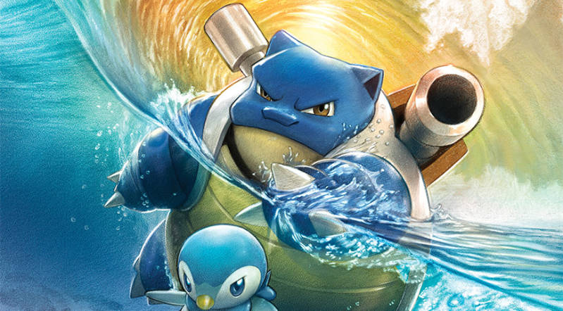 SM12 Cosmic Eclipse Artwork Blastoise and Piplup