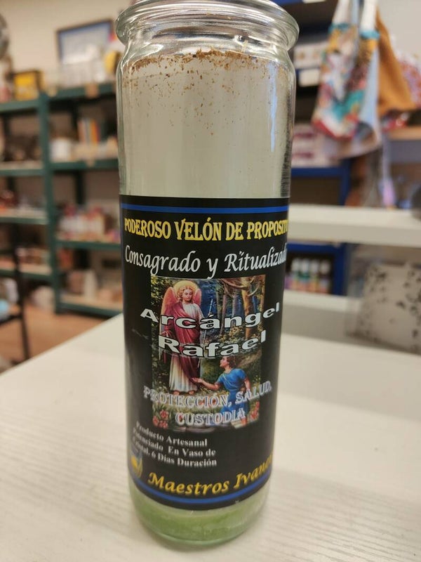Velón consagrado y ritualizado  ARCANGEL RAFAEL