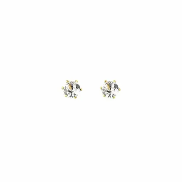 Zircon stone stud small earrings gold