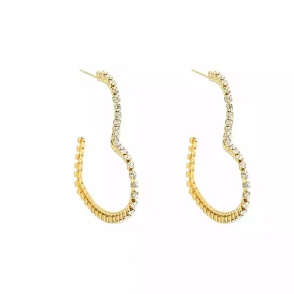Big heart zircon earrings gold