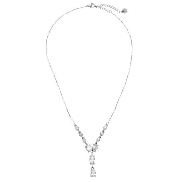Zircon waterfall necklace silver