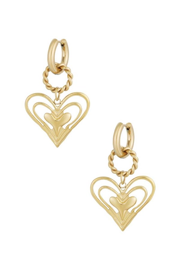 Loving hearts earrings gold