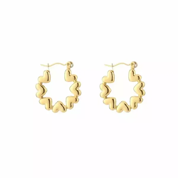 Lucky heart earrings gold