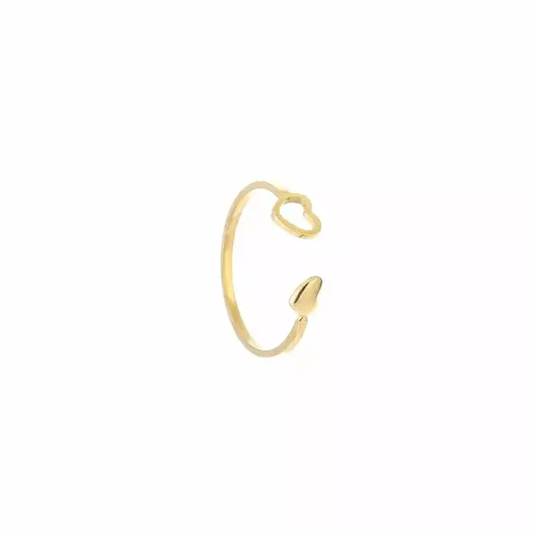 Double heart ring gold