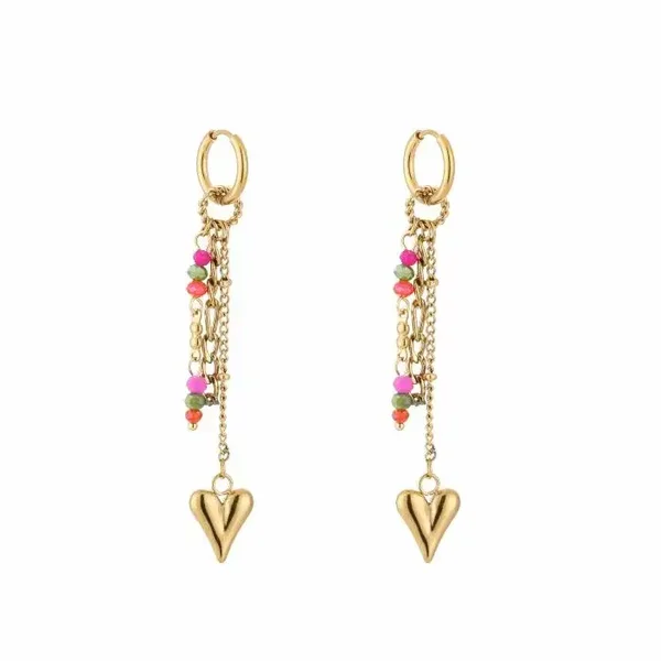 Party on earrings fuchsia gold