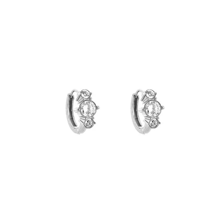 Strass hoop earrings silver