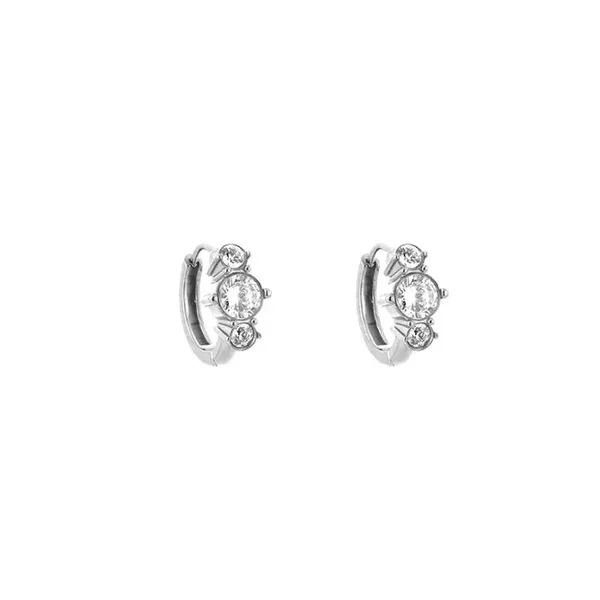 Strass hoop earrings silver